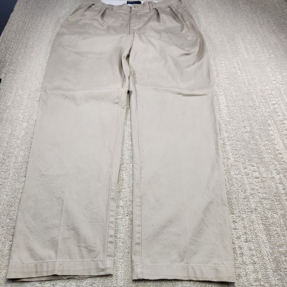 Vintage Polo Ralph Lauren Andrew Pants Men 34x34 Pleated High Rise Trouser Baggy